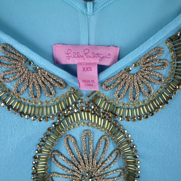 Lilly Pulitzer Blue Sleeveless V-Neck Sundress - Picture 5 of 6